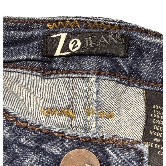 Z2 Jeans Size 1 Y2K VTG Capri Stitching Dark Stonewashed Embroidered Pockets - Picture 6 of 10